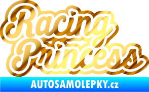 Samolepka Racing princess nápis chrom fólie zlatá zrcadlová