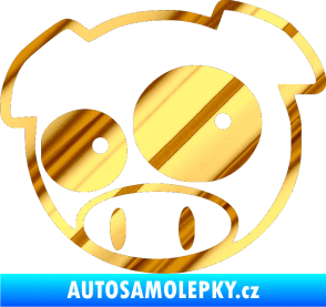 Samolepka Rally pig 001 levá chrom fólie zlatá zrcadlová