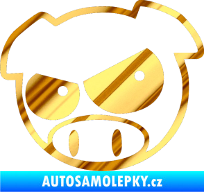 Samolepka Rally pig 002 levá chrom fólie zlatá zrcadlová