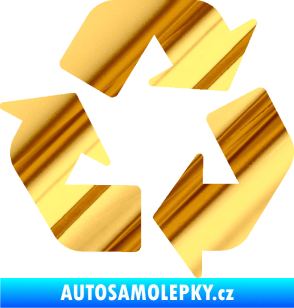Samolepka Recyklace 001 symbol chrom fólie zlatá zrcadlová
