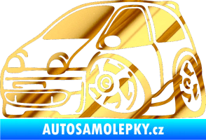 Samolepka Renault Twingo karikatura levá chrom fólie zlatá zrcadlová