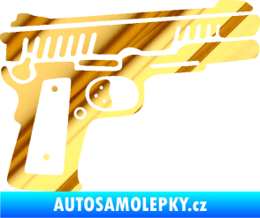 Samolepka Revolver 003 pravá chrom fólie zlatá zrcadlová