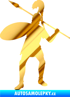 Samolepka Římský voják levá chrom fólie zlatá zrcadlová