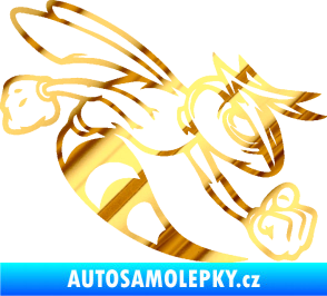 Samolepka Rozzuřená vosa 001 pravá chrom fólie zlatá zrcadlová