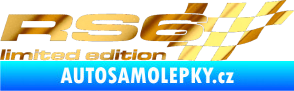 Samolepka RS6 limited edition pravá chrom fólie zlatá zrcadlová