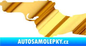 Samolepka Ruka s pistolí 001 levá ruce vzhůru chrom fólie zlatá zrcadlová
