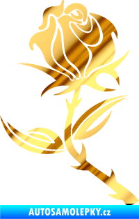 Samolepka Růže 002 levá chrom fólie zlatá zrcadlová
