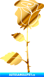 Samolepka Růže 007 levá chrom fólie zlatá zrcadlová
