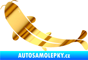 Samolepka Ryba 001 levá chrom fólie zlatá zrcadlová