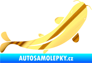 Samolepka Ryba 001 pravá chrom fólie zlatá zrcadlová
