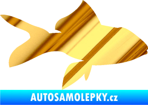 Samolepka Ryba 002 pravá chrom fólie zlatá zrcadlová