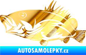Samolepka Ryba 004 levá chrom fólie zlatá zrcadlová