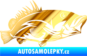 Samolepka Ryba 004 pravá chrom fólie zlatá zrcadlová
