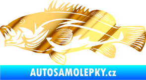 Samolepka Ryba 005 levá chrom fólie zlatá zrcadlová