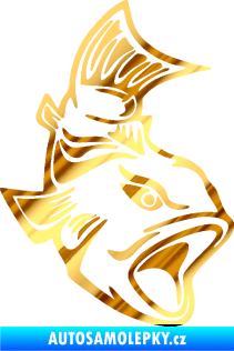 Samolepka Ryba 006 pravá chrom fólie zlatá zrcadlová