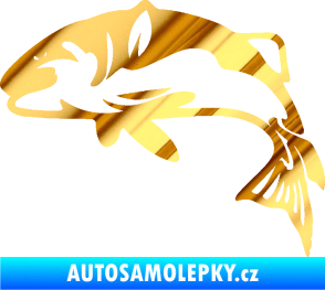 Samolepka Ryba 010 levá chrom fólie zlatá zrcadlová