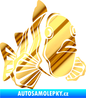 Samolepka Ryba 011 pravá chrom fólie zlatá zrcadlová