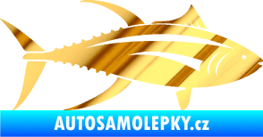Samolepka Ryba 013 pravá tuňák chrom fólie zlatá zrcadlová