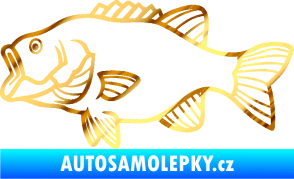 Samolepka Ryba 015 levá chrom fólie zlatá zrcadlová