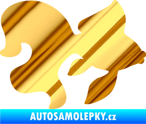 Samolepka Ryba 019 pravá závojnatka chrom fólie zlatá zrcadlová