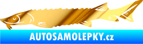Samolepka Ryba 020 levá jeseter chrom fólie zlatá zrcadlová