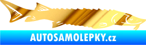 Samolepka Ryba 020 pravá jeseter chrom fólie zlatá zrcadlová