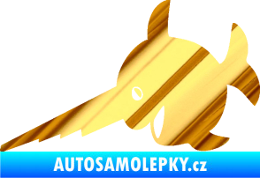 Samolepka Ryba 023 piloun levá chrom fólie zlatá zrcadlová