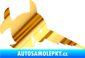 Samolepka Ryba 023 piloun pravá chrom fólie zlatá zrcadlová