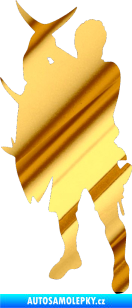 Samolepka Rybář 003 levá chrom fólie zlatá zrcadlová