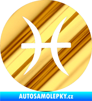 Samolepka Ryby 001 - horoskop chrom fólie zlatá zrcadlová