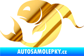Samolepka Ryby 002 levá chrom fólie zlatá zrcadlová