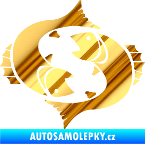 Samolepka Ryby 004 chrom fólie zlatá zrcadlová