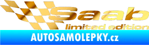 Samolepka Saab limited edition levá chrom fólie zlatá zrcadlová