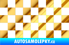 Samolepka Šachovnice 001 chrom fólie zlatá zrcadlová