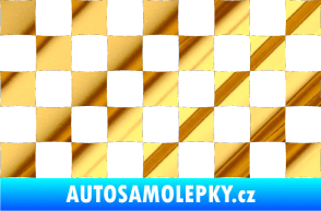 Samolepka Šachovnice 002 chrom fólie zlatá zrcadlová