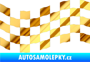 Samolepka Šachovnice 007 chrom fólie zlatá zrcadlová