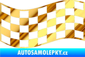 Samolepka Šachovnice 010 chrom fólie zlatá zrcadlová