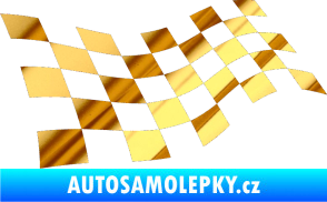 Samolepka Šachovnice 013 chrom fólie zlatá zrcadlová