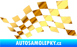 Samolepka Šachovnice 016 chrom fólie zlatá zrcadlová