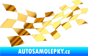 Samolepka Šachovnice 017 chrom fólie zlatá zrcadlová
