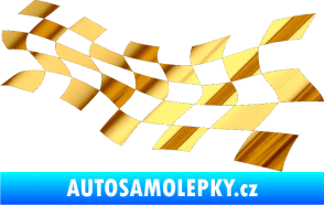 Samolepka Šachovnice 018 chrom fólie zlatá zrcadlová