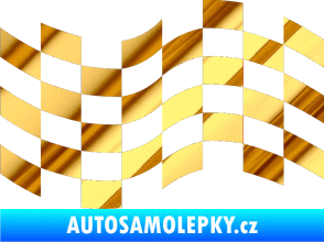 Samolepka Šachovnice 022 chrom fólie zlatá zrcadlová