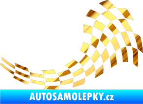 Samolepka Šachovnice 028 chrom fólie zlatá zrcadlová
