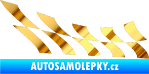 Samolepka Šachovnice 030 chrom fólie zlatá zrcadlová