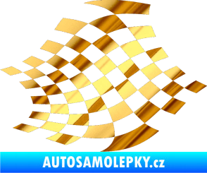 Samolepka Šachovnice 031 chrom fólie zlatá zrcadlová
