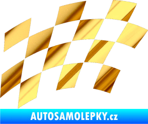 Samolepka Šachovnice 037 chrom fólie zlatá zrcadlová