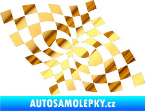 Samolepka Šachovnice 044 chrom fólie zlatá zrcadlová