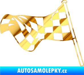 Samolepka Šachovnice 052 chrom fólie zlatá zrcadlová