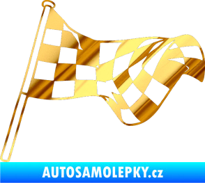 Samolepka Šachovnice 053 chrom fólie zlatá zrcadlová