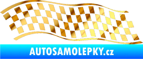 Samolepka Šachovnice 057 chrom fólie zlatá zrcadlová
